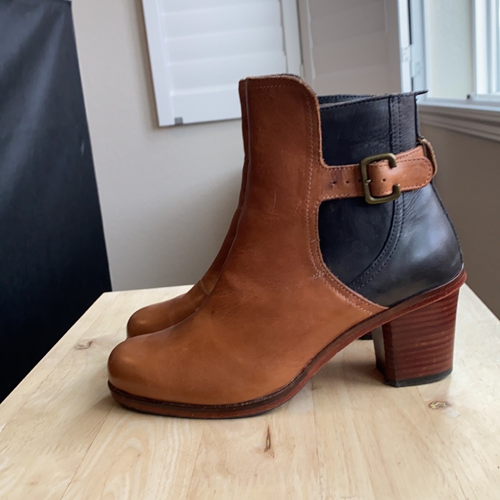 Anthropologie J Shoes Hardwick Booties black brown - Picture 4 of 8